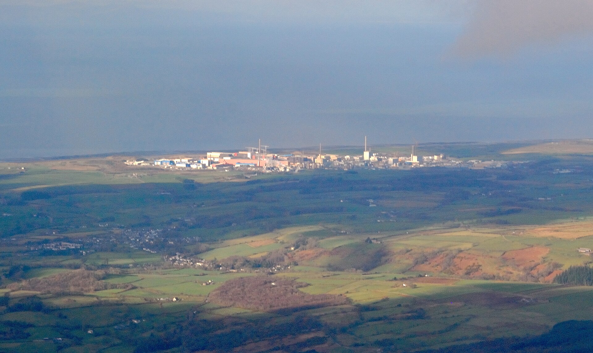 Aerial view of the Sellafield nuclear site in Cumbria showing the reprocessing and effluent treatment plants
