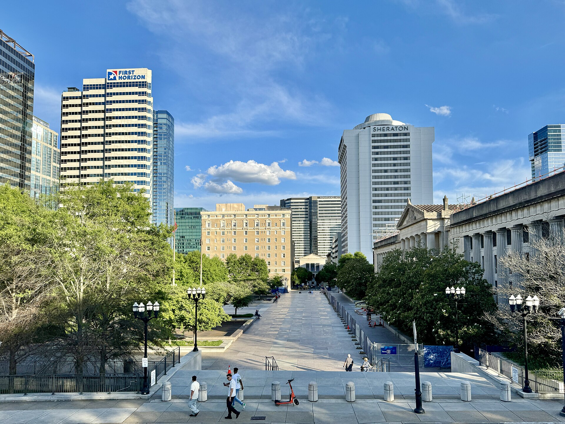 Legislative Plaza and the War Memorial Building on the Tennessee State Capitol campus in Nashville