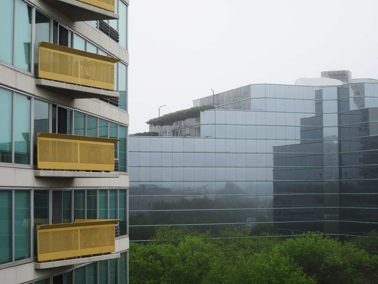Residential towers in downtown Evanston, Illinois