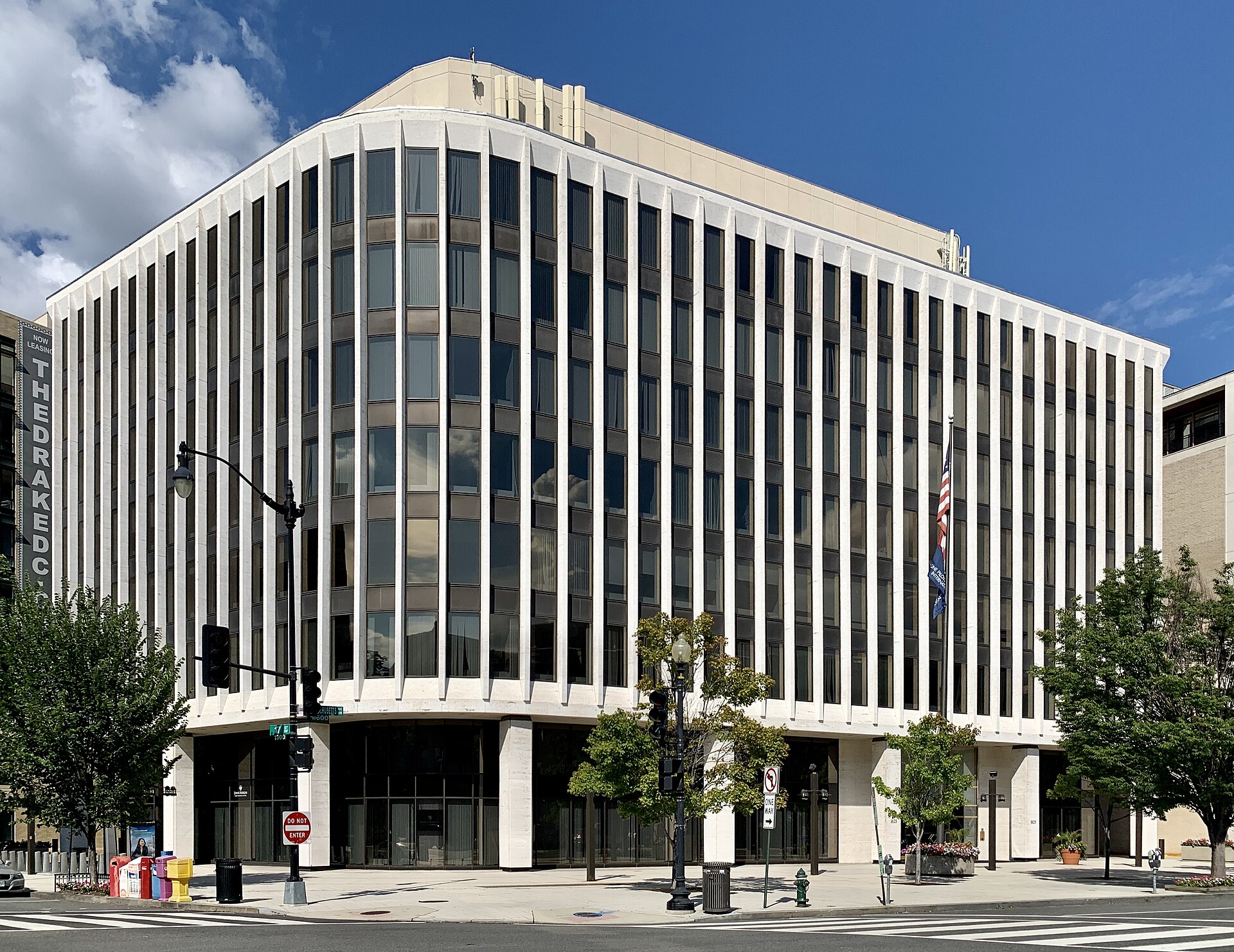 The office building at 1625 Massachusetts Avenue NW in Washington, D.C., before its residential conversion