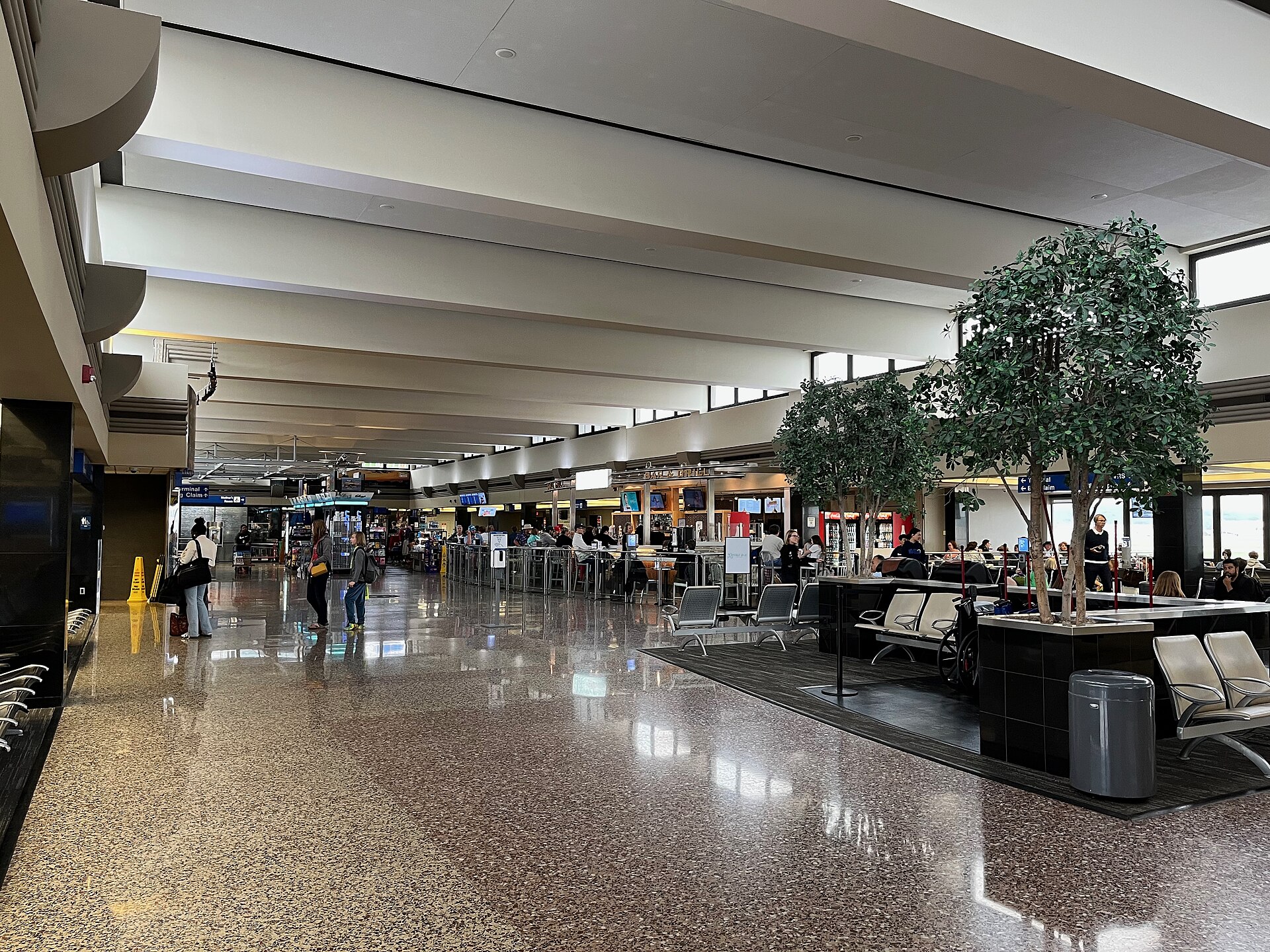 Inside the existing passenger terminal at Eppley Airfield in Omaha in 2025