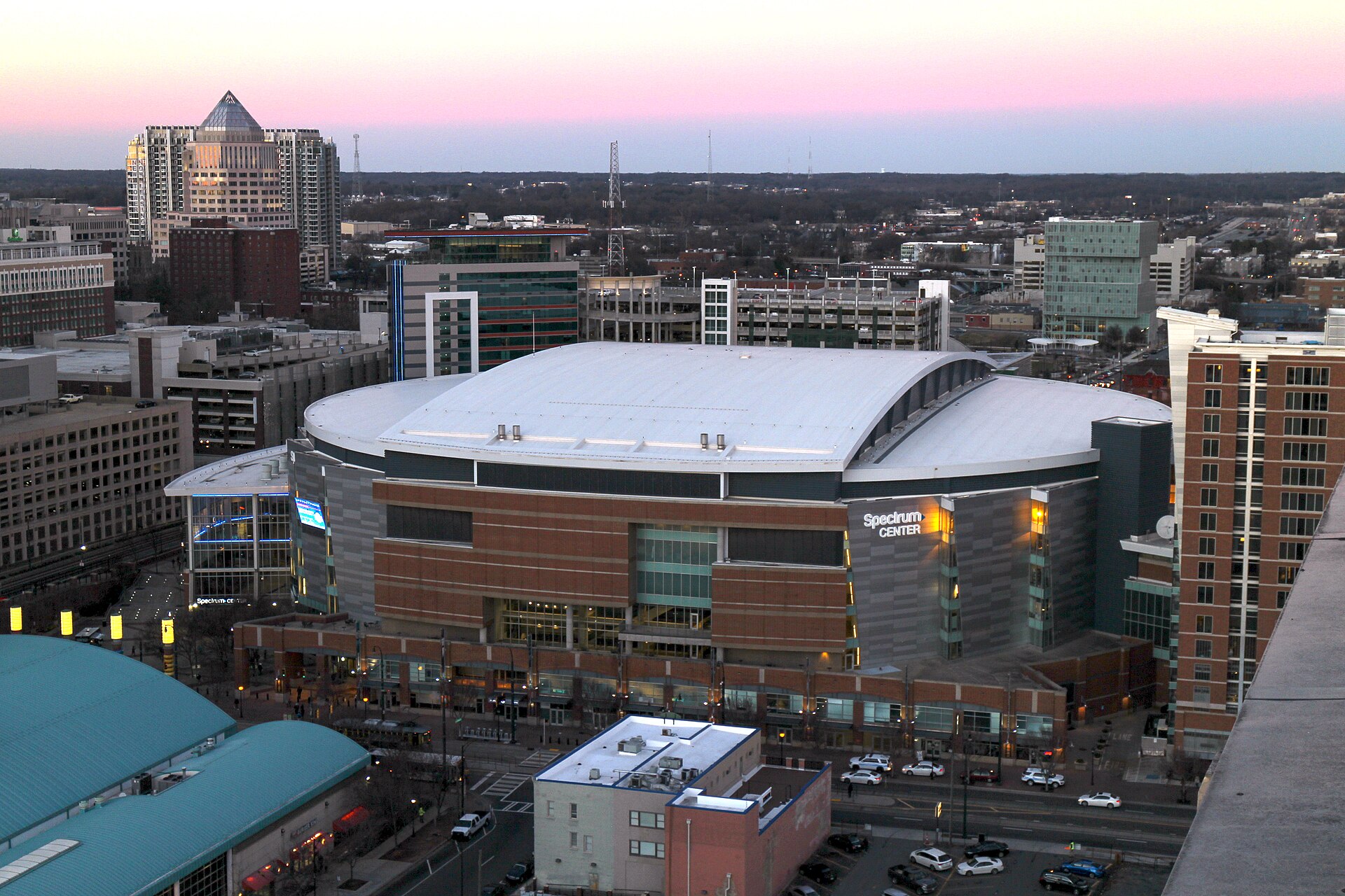 Spectrum Center arena in Uptown Charlotte in 2018, before the renovation